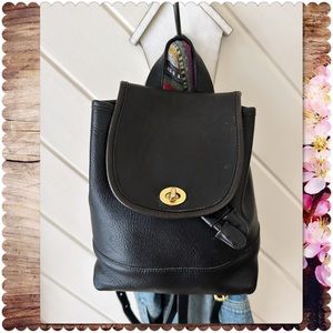 Black Leather Backpack